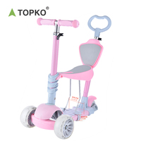 Trottinette pour enfants TOPKO, adaptée aux enfants de 1 à 8 ans, avec mode 5-en-1, pédale et trois roues