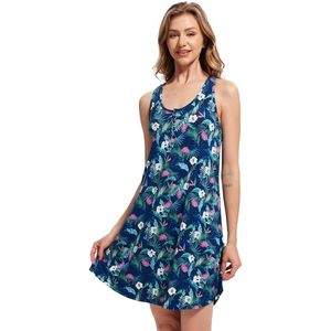 ชุดนอนผ้าใยไผ่ BambooBud สำหรับผู้หญิง แบบไม่มีแขน ระบายความร้อน คอกว้าง ลายดอกไม้ ทรงเอไลน์ ไซส์ S-XXL - Product Image 4