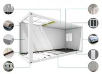 Maison modulaire préfabriquée de style familial, spacieuse, avec 2 chambres, en conteneur, pour usage résidentiel et habitable