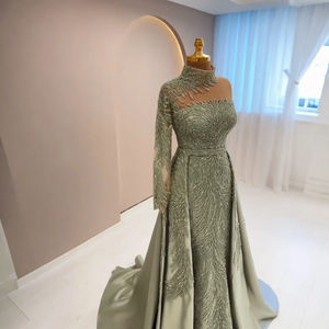 Eleganti abiti da sera da donna con nappa rosa <span class=keywords><strong>corallo</strong></span> Dubai abiti da festa con sciarpa SZ460-1 Jancember - Product Image 5