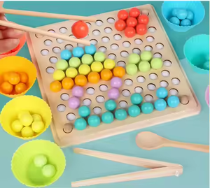 ของเล่นไม้เสริมพัฒนาการเด็กเล็ก แรงบันดาลใจจากมอนเตสซอรี่ เกมร้อยลูกปัดสายรุ้ง - Product Image 4