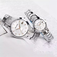 Lover'swatches WLISTH Montre de couple étanche Calendrier Montres à quartz pour hommes et femmes Montres à quartz en acier inoxydable avec date