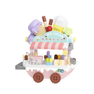 Juego <span class=keywords><strong>de</strong></span> Juguetes Educativos <span class=keywords><strong>de</strong></span> Bloques <span class=keywords><strong>de</strong></span> Construcción <span class=keywords><strong>de</strong></span> Micropartículas: Pequeño Carrito <span class=keywords><strong>de</strong></span> Helados para la Venta en la Calle - Product Image 5