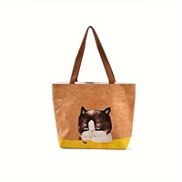 Sac fourre-tout en papier Dupont écologique recyclé, personnalisable avec logo, lavable, résistant aux déchirures, réutilisable, avec matériau de poignée personnalisable