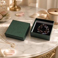 Boîtes à bijoux en papier style tendance, prêtes à l'emploi, avec pochette cadeau et sac, boîte à bijoux personnalisée en carton pour collier