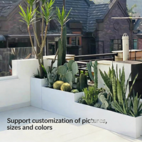 Grand bac à fleurs léger pour l'extérieur, jardinière moderne pour plantes, fabricant de mobilier paysager urbain