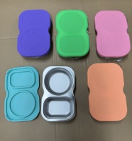 Boîtes à goûter en acier inoxydable à 2 compartiments avec couvercles, boîte à lunch réutilisable, contenants à double compartiment pour vinaigrette, 5,3 oz