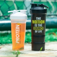 Vaso Mezclador Deportivo Ecológico, Botella Mezcladora de Plástico Portátil de Gran Capacidad con Medidor