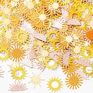 Décor de table en papier Boho Sun Confetti Glitter Muted Sun Scatter, style rétro bohème, fournitures de fête pour baby shower et <span class=keywords><strong>anniversaire</strong></span> - Product Image 1