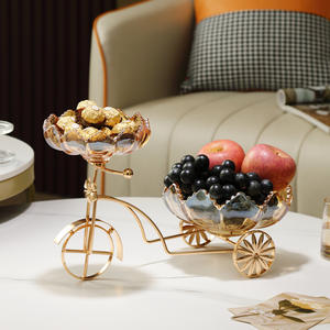 Plateau à fruits en métal de luxe AURORA pour présentation sur comptoir, pour table basse de salon, décoration haut de gamme pour la maison, bonbons, en-cas - Product Image 1