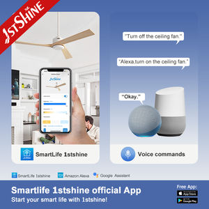 Ventilateur <span class=keywords><strong>de</strong></span> plafond 1stshine 52 pouces, pales en <span class=keywords><strong>bois</strong></span>, économie d'énergie, réglable, 6 vitesses, vent doux, ventilateur <span class=keywords><strong>de</strong></span> plafond intelligent avec télécommande - Product Image 6