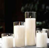 Bougie en verre borosilicate transparent avec bouchon en liège gaufré, fournitures de décoration de mariage européennes, ornement d'aromathérapie