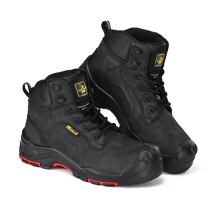 Botas DE TRABAJO DE SEGURIDAD DE CUERO impermeables antibacterianas fuertes negras clasificadas S3 HRO <span class=keywords><strong>CI</strong></span> HI con punta compuesta <span class=keywords><strong>EN</strong></span> ISO 20345 - Product Image 2