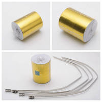 EPMAN Bande adhésive thermique auto-adhésive 2''x5m, film thermique doré 450 ° Résistant à la chaleur pour tuyau d'échappement Catback et compartiment moteur EP-WR20DJGOLD