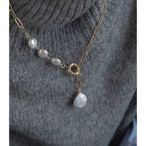 Women's Natural Baroque Freshwater Pearl <b>Necklace</b> Long Hoodie <b>Chain</b> for Autumn/Winter High Trendy <b>Fashion</b> Sweater <b>Chain</b> - Product Image 4