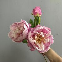QSBDF Fleurs de pivoine en soie de haute qualité Fleurs de pivoine artificielles à 2 têtes pour la décoration de mariage et de la maison