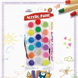 Có Thể Giặt Không-Độc Hại 18 Màu Sắc DIY Acrylic Mini Sơn Container Dải Chậu Đặt Với Nắp Đậy Cho Lớp Học Trường Nghệ Thuật - Product Image 6