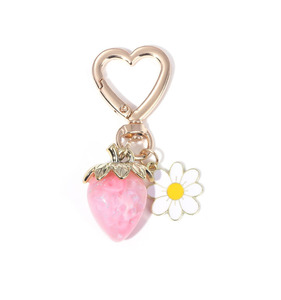 Dễ thương dâu tây hướng dương trái tim <span class=keywords><strong>Keychain</strong></span> Túi xe <span class=keywords><strong>Keyring</strong></span> cho túi Mặt dây chuyền móc chìa khóa - Product Image 3