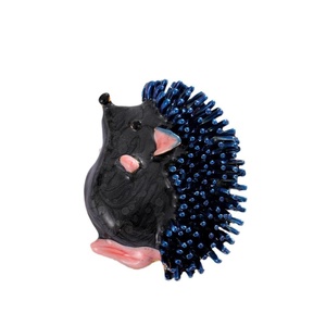 Spilla in lega smaltata a forma di <span class=keywords><strong>riccio</strong></span> cartone animato con spine arancioni, spilla da bavero alla moda a forma di animale, regalo - Product Image 5