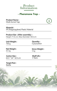 Kit de trampa para polillas con embudo múltiple, señuelo de feromonas sexuales ecológico de plástico, gorgojo de la palma roja, escarabajo de coco, captura masiva de alta eficiencia - Product Image 2