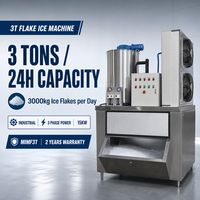 Machine à glace en paillettes industrielle ODM 3 tonnes, refroidie par eau, compacte, contrôle PLC, compresseur automatique, pour bateaux de pêche et produits aquatiques