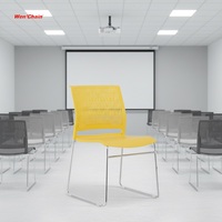 Chaise de bureau empilable sans accoudoirs à dossier ouvert, réglable en hauteur, avec cadre en plastique moderne – Idéale pour visiteurs, formation et personnel – Offre spéciale