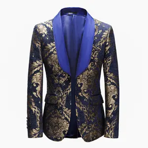 Custom Luxury Flowered Dinner Formal Business Korean Version Casual Stage Blazer Men Coat