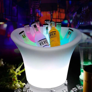 Accessoire de bar tendance, seau <span class=keywords><strong>à</strong></span> glace pour <span class=keywords><strong>vin</strong></span> avec éclairage LED, plateau <span class=keywords><strong>à</strong></span> <span class=keywords><strong>vin</strong></span> rechargeable avec lumière LED, bacs <span class=keywords><strong>à</strong></span> boissons pour boîte de nuit - Product Image 1