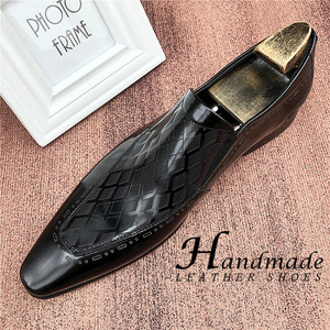 Nouvelles chaussures en cuir à bout pointu de style britannique - Chaussures d'affaires en cuir véritable pour hommes - Chaussures habillées en cuir simple - Product Image 3