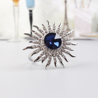 Lot de 4 Anneaux de Serviette Modernes de Luxe en Acier Inoxydable Or et Argent avec Strass Diamantés, Écologiques, en Stock, pour Décoration de Mariage et Fêtes