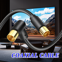 TV-antenne RG6 coaxkabel Rechthoekige 3,3FT 90-graden schuine mannelijke-mannelijke connectoren 1080P HDTV Satellietontvangers Gevlochten PVC