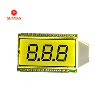 Panel LCD monokrom segmen 3 1/2 digit 3.5 inci, layar kaca LCD TN