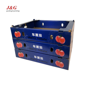 Plateaux en carton ondulé personnalisés OEM empilables pour le stockage et l'expédition de fruits, conteneurs ondulés sur mesure pour un gain de place - Product Image 1