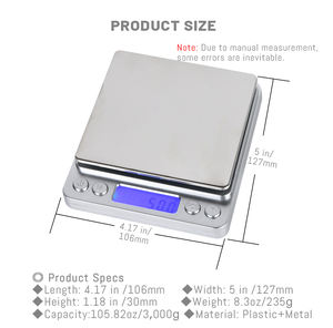 WOWO TECH เครื่องชั่งอาหารชุบเงินมีความแม่นยำสูงเครื่องชั่งดิจิตอล3000กรัมสำหรับยาสูบสมุนไพรและเครื่องเทศ - Product Image 3