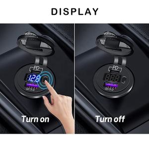 Chargeur de téléphone portable de voiture PD + QC3.0 12V/24V double chargeur USB chargeur de voiture avec prise marche/arrêt chargement rapide de la voiture - Product Image 6