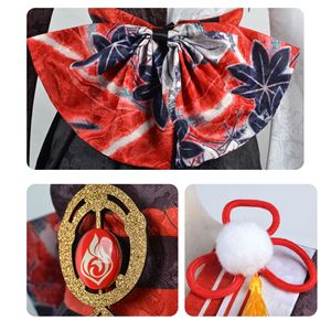 Pour <span class=keywords><strong>Genshin</strong></span> <span class=keywords><strong>Impact</strong></span> Kaedehara <span class=keywords><strong>Kazuha</strong></span> femme Cosplay Lolita Kimono robe costumes Anime Cosplay Costume ensemble - Product Image 5