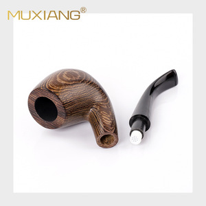 Muxiang Wooden Tobacco Pipe Bent Type 9mm Filter Chicken Wing Wood Handcrafted Smoking Pipe - Product Image 5