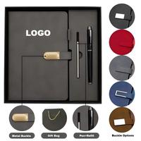 Carnets promotionnels Hong-Fu pour cadeaux d'entreprise, carnet A5 personnalisé en PU, stylo métallique avec recharge, ensemble avec logo pour les salons professionnels et les cadeaux promotionnels