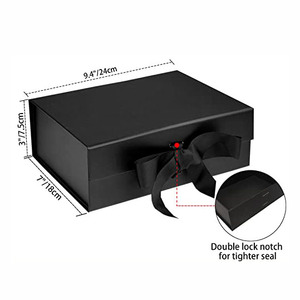 Özel Logo siyah lüks manyetik hediye kutusu noel yeni yıl düğün doğum günleri orta boy eko şerit hediye çantası ve hediye kutusu - Product Image 3