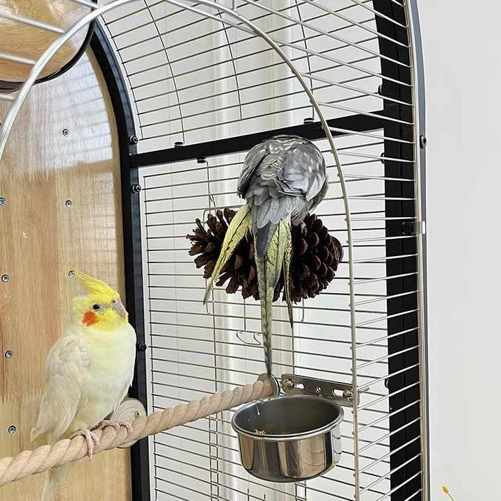 Image showcasing Luxury Bird Cages - DIY Natural Wooden Iron Removable Villa