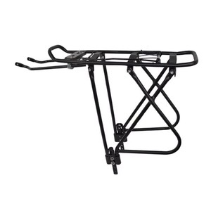 Portapacchi Posteriore Nero Resistente per Bicicletta, Supporto per Bagagli e Borse Laterali - Product Image 1