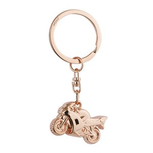 Portachiavi Moto in Oro Rosa, Accessorio per Chiavi Auto, Ciondolo in Metallo - Product Image 1