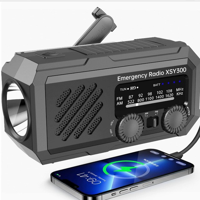 Multi-function Outdoor Emergency Radio BT 5.3 Solar Hand Crank with Flashlight Phone Charging