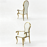 Chaises de mariage en acier inoxydable pour couple avec accoudoirs