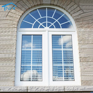 モダン教会使用アルミ合金ケース窓強化ガラス黒コーティングアーチフレンチ窓折りたたみオープンスタイル垂直 - Product Image 5