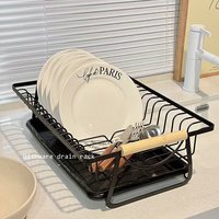 Égouttoir à vaisselle de cuisine tout-en-un en bois massif, design moderne, organisateur multifonctionnel blanc, sans installation