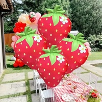 Aierflorist Ballon en aluminium mat en forme de fraise 45*60cm - Décoration pour fiançailles, fête d'enfants, anniversaire, mariage