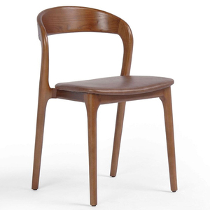Silla de cafetería de cuero de estilo nórdico <span class=keywords><strong>italiano</strong></span> a bajo precio, silla de comedor de madera de Fresno para <span class=keywords><strong>restaurante</strong></span> de Hotel - Product Image 1