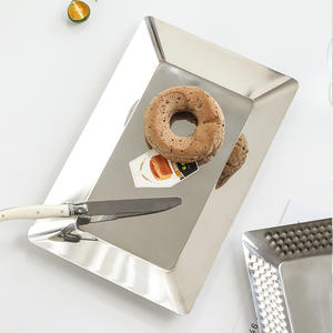 環境にやさしいステンレスフルーツBBQプレートスクエアシルバーミラー色レストラン用マルチサイズ - Product Image 2