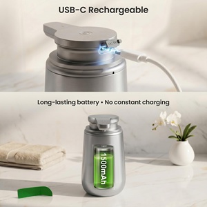 Distributeur automatique de savon en acier inoxydable, rechargeable par USB, à capteur, sans contact, pour mousse, usage commercial - Product Image 4